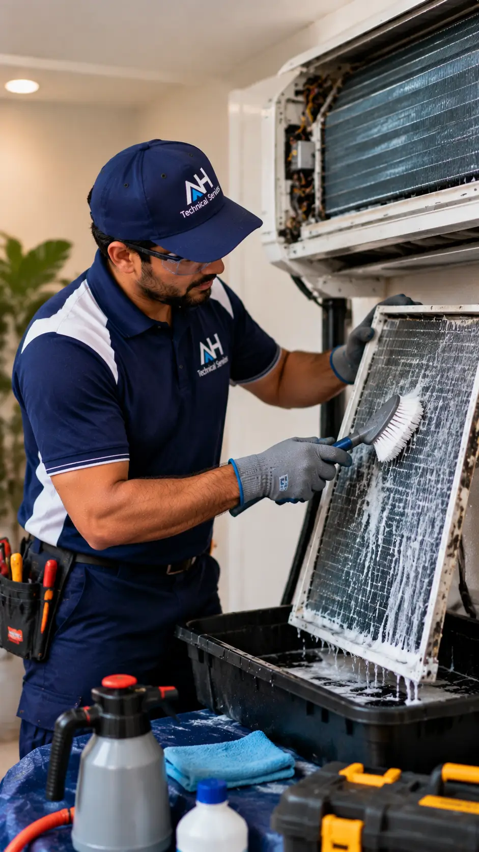 Air conditioning unit after cleaning